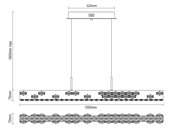 Candelabru de cristal suspendat CLARIS 1000 - V30002 5