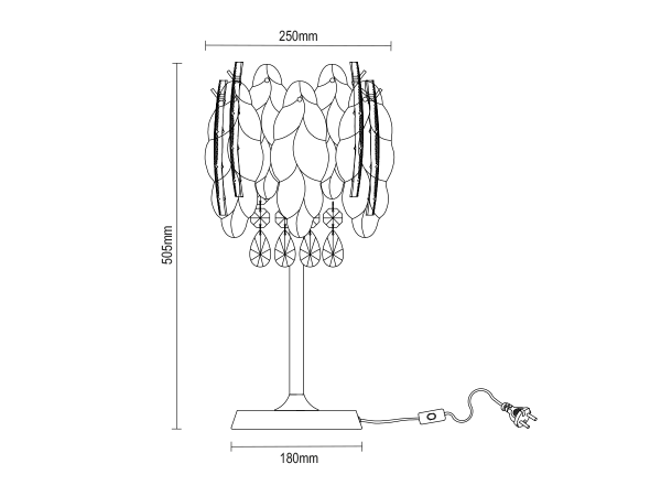 Lampă de masă din cristal GURU 505 - V20105 7