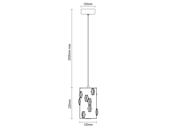 Lampă suspendată de cristal CLARIS 120 - V30001 8