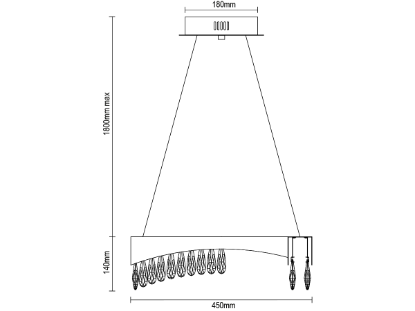 AURORA candelabru suspendat din cristal 450 - V30075 7