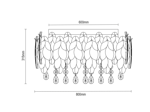 GURU plafon candelabru de cristal 800 - V20108 7