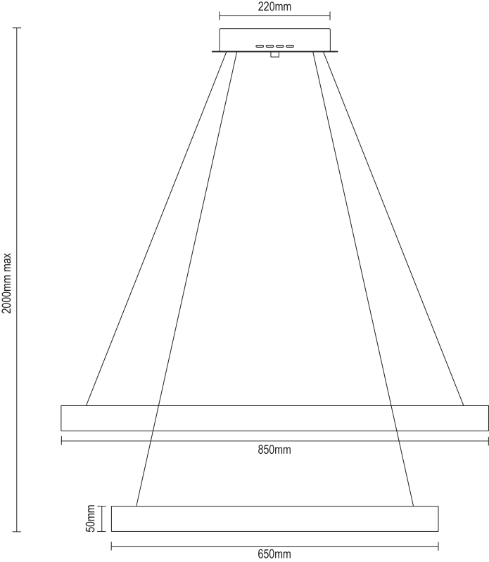 Lampa suspendată PATRIOT 650+850 - V10236 16
