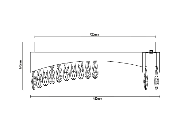 AURORA plafon candelabru de cristal 450 - V30079 8