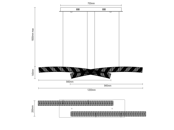 LETICIA candelabru suspendat din cristal 840+840 - V30121 7