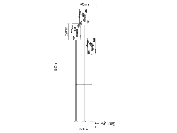 Lampa de podea din cristal CLARIS - V30012 10