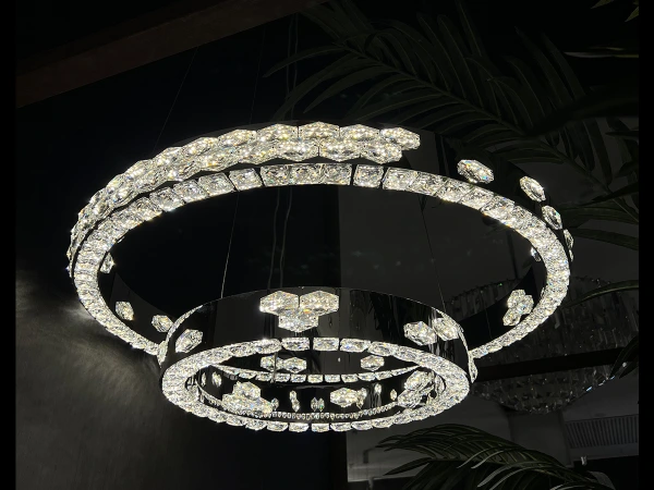 Candelabru de cristal suspendat CLARIS 800+480 - V30006 4