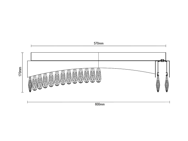 AURORA plafon candelabru de cristal 600 - V30080 8