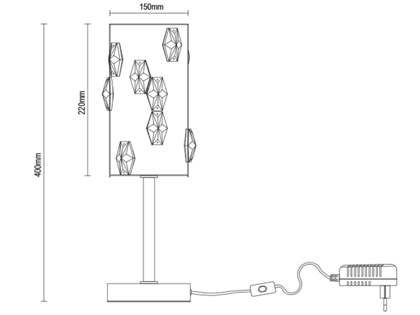 Lampă de masă din cristal CLARIS - V30011 7