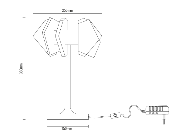 PIKASO Lampă de masă din cristal 380 - V30026 10