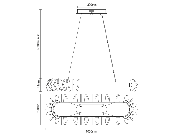 PIKASO candelabru suspendat din cristal 1050 - V30021 15