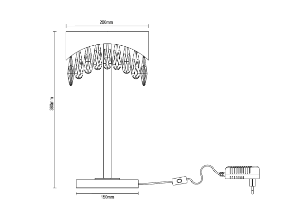 AURORA Lampă de masă din cristal 380 - V30082 8