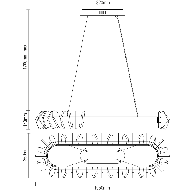 PIKASO candelabru suspendat din cristal 1050 - V30021 15