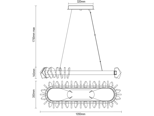 PIKASO candelabru suspendat din cristal 1050 - V30021 15