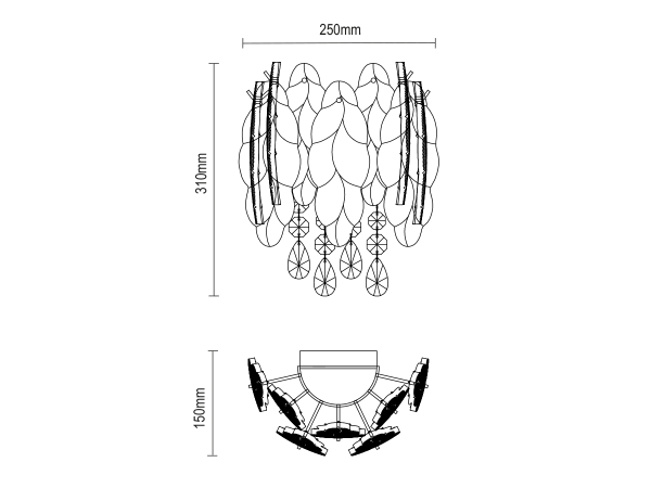 GURU lampă de perete din cristal 250x310 - V20104 11