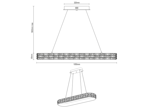 ALBERTO candelabru suspendat din cristal 1050 - V30130 5