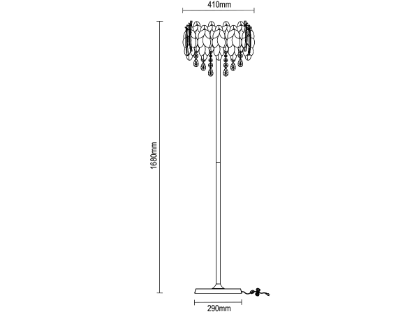 Lampă de podea din cristal GURU 1680 - V20106 7