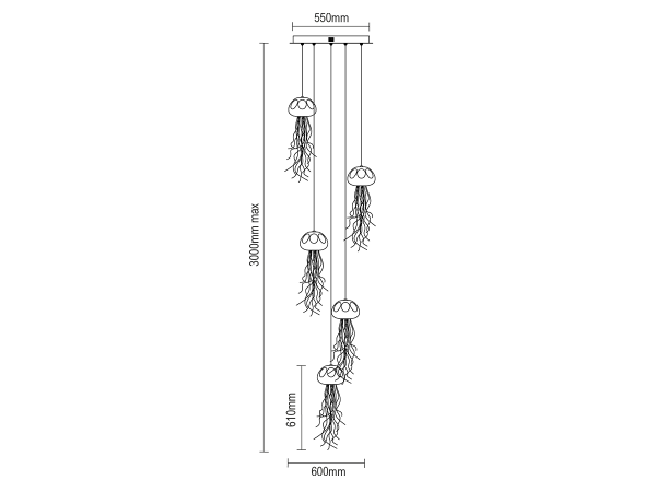 Candelabru suspendat de cristal MEDUSA - V30061 8