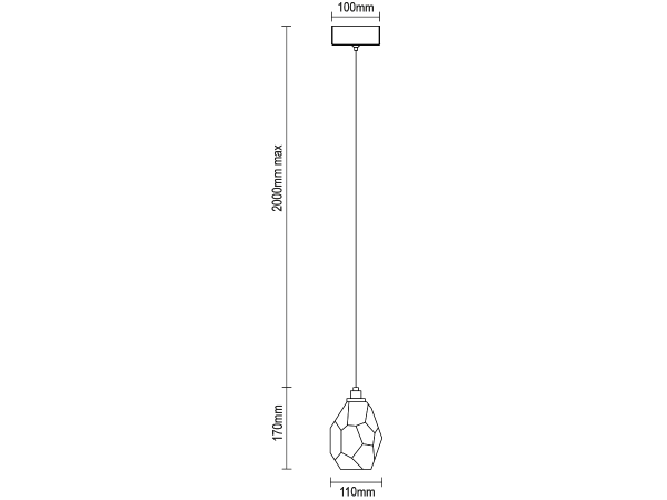 DIAMOR SMOKE lampă suspendată din cristal - V30053 6