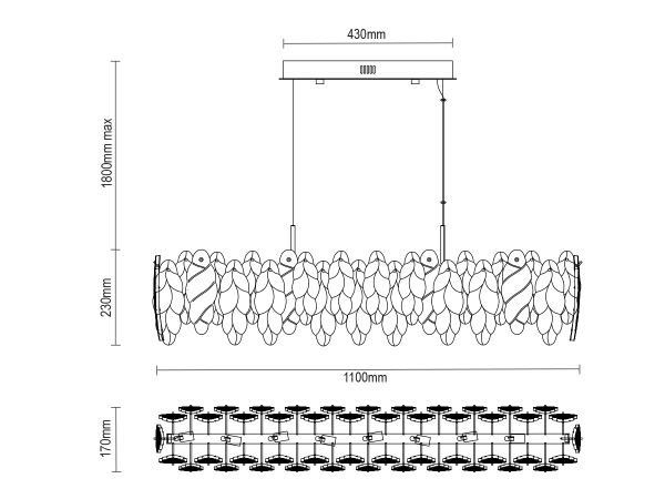 Candelabru suspendat CHOREO 1100x170 - V20111 9