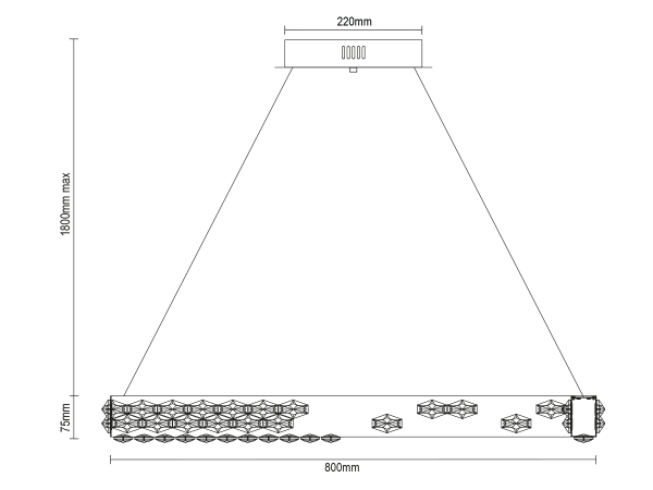 Candelabru de cristal suspendat CLARIS 800 - V30005 6