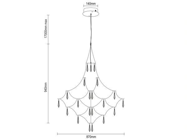 Lustră suspendată din cristal JOYA 870 - V40081S 8