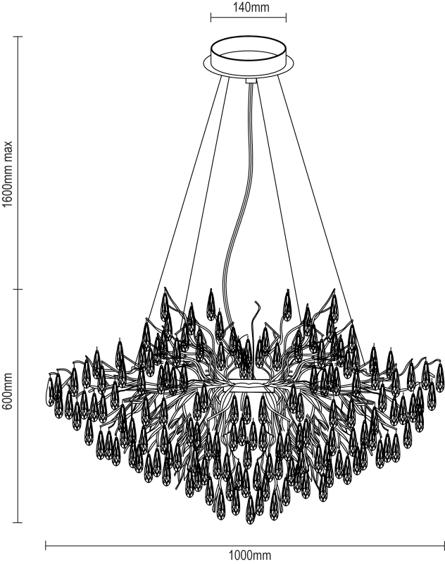 GOCCIA candelabru suspendat din cristal 1000 - V20034 6
