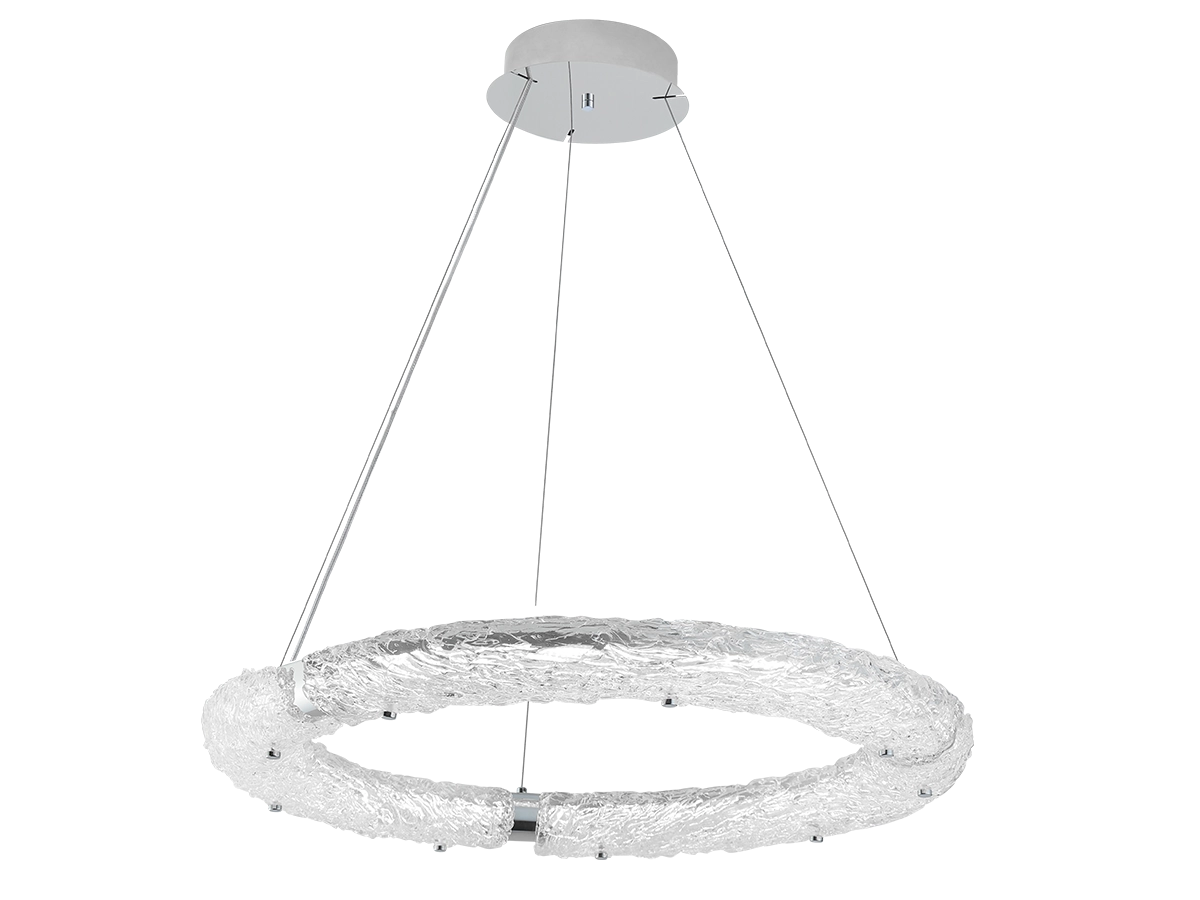 Corpuri de iluminat moderne din sticlă structurată, care aduc un efect luminos unic și un design curat în spațiu.